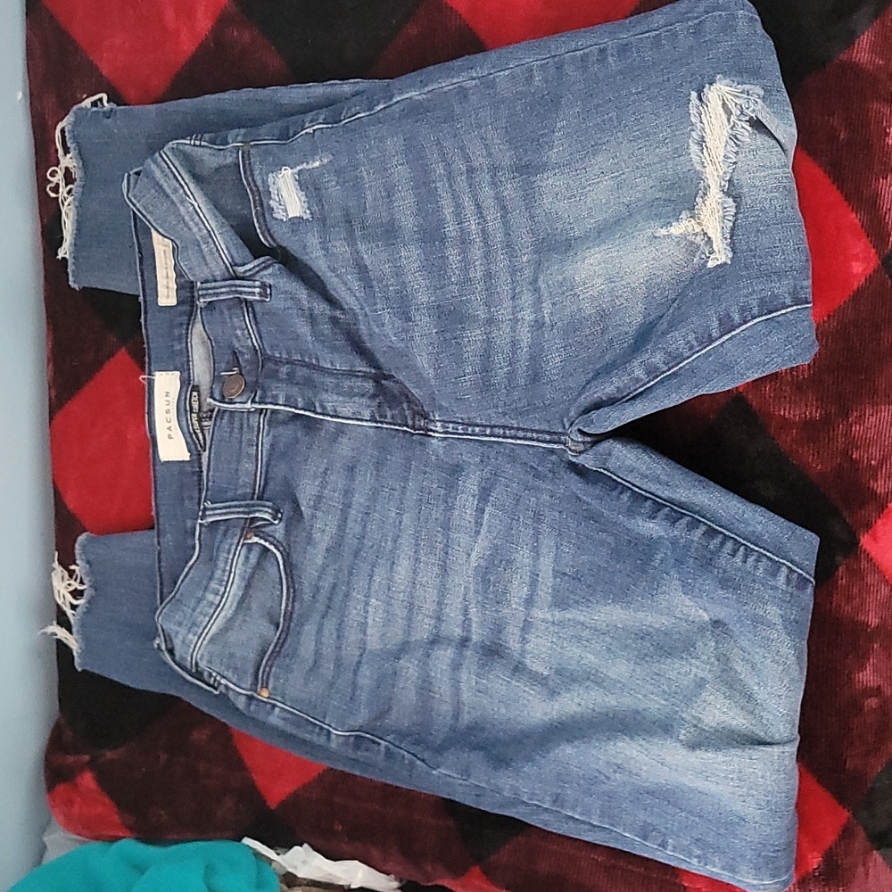 PacSun High-Rise Ankle Jegging Super Stretch Skinny Distressed Jeans Size 28 L